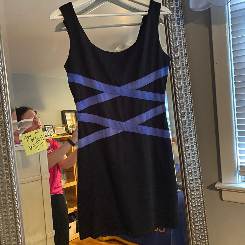 Black & Blue Crisscross Dress